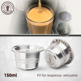 capsulone 150 ml Filtres À Café Pour Nespresso Vertuo Vertuoline Plus En Acier Inoxydable Rechargeable Réutilisable Capsule Pod 220509