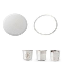 Capsulone O-ring en filter fit voor roestvrijstalen capsule comaptible illy coffee cafe machine 210626
