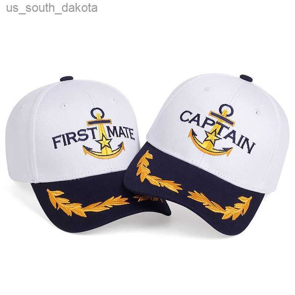 Capitaine First Mate Cap Costume Navy Marine Admiral Hat Sailor Boating Anchor Snapback Hat Réglable L230523