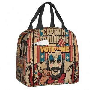 Capitán Spaulding Bolsa de almuerzo con aislamiento para mujeres Film de terror House of 1000 Corpses Resgily Thermal Cooler Food Lunch Box School x3pp#