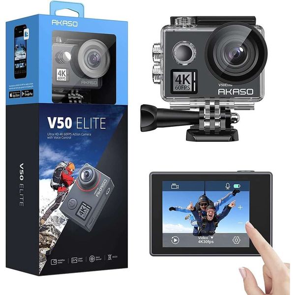 Capturez chaque aventure en 4K époustouflant avec la caméra d'action AKASO V50 Elite - Étanche, commande vocale, télécommande et zoom 8X pour des séquences épiques