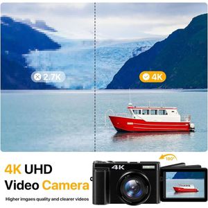 Maak prachtige 4K -foto's en video's met deze autofocus 4K -camera - perfect voor vlogging en YouTube - bevat SD -kaart en batterijen