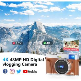 Capturez de superbes vidéos et photos 4K avec cet appareil photo numérique automatique 48MP - parfait pour le vlogging YouTube et la photographie de voyage - comprend une carte microSD de 32 Go