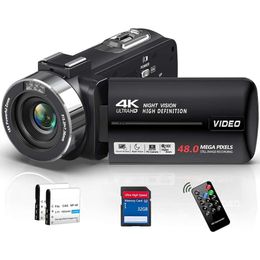 Capturez de superbes vidéos 4K avec une résolution de 48 MP et une vision nocturne IR sur ce caméscope de zoom numérique 18x avec écran tactile pour YouTube Vlogging