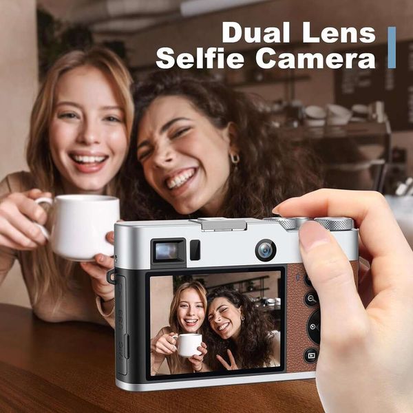 Capture impresionantes fotos con la cámara digital más nueva de 5k para fotografía: cámara selfie de 48MP, lente dual, zoom 16x, cámaras compacta de puntos y disparos para vlogging