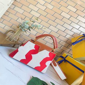 Capucines bb schoudertas bakken vrouwen luxe ontwerpers geborduurd canvas linnen handtassen crossbody tas