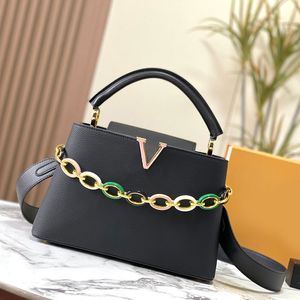 Capucines Tote Shopping Bag Designer Handtassen Turn Taurillon Lederen mode letters afneembare riemketen Vrouwen flap crossbody tassen stevige kleur