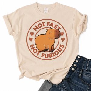 Capybara T-shirt Femmes Harajuku Tshirt Été Blanc Fi T-shirt Straykids Imprimer Femmes Col Rond T-shirts Plus La Taille Tops 36Nq #