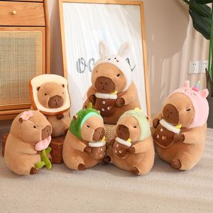 Capybara se transformer en pain Uncorn jouets en peluche beaux animaux de bande dessinée poupées en peluche cadeau de vacances décor à la maison canapé oreillers 240131