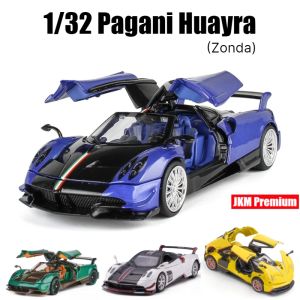 Auto 1/32 Pagani Huayra Roadster Zonda Dinastia Miniatuur speelgoedcar JKM Diecast Super Sport Model Sound Light Collection Pull Back