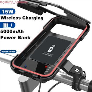 Voiture 15W chargeur sans fil moto vélo Support pour téléphone étanche vélo guidon Support sac 5000mAh téléphone portable Support support de montage