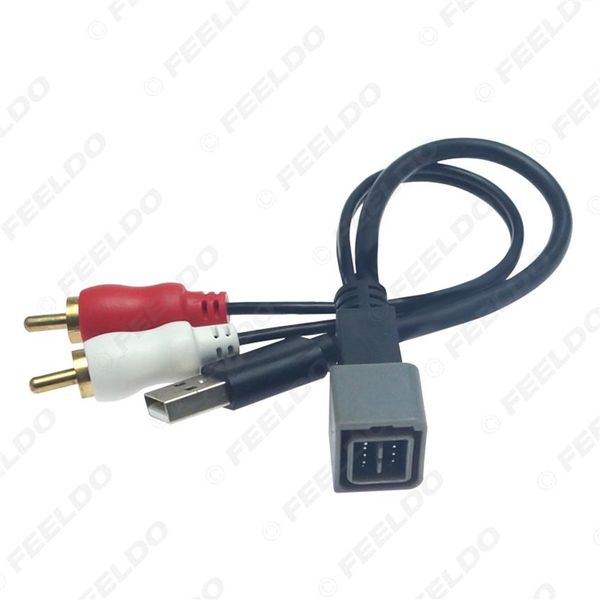 Voiture 2-RCA mâle USB A prise mâle adaptateur RCA convertisseur Audio câble AUX pour Nissan Cube Juke Versa câble AV #62172403