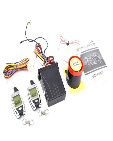 Car 2 voies alarme de moto 2 Big LCD Motor de moteur distant Démarrer Antitheft Sécurité Système Scooter99347901654945