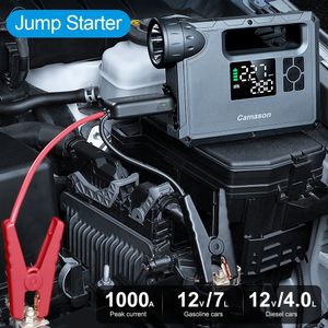 Car 2000a Jump Starter avec compresseur d'air Portable Lampe de poche de démarrage de la lampe de démarrage Power Bank Battery Automotive Booster Start