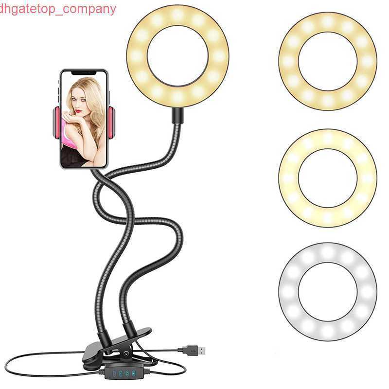 Car 2020 Selfie Ring Light с гибким держателем мобильного телефона Lazy Brackte Desk Lamp светодиод для YouTube Live Stream Office Kitchen Stand