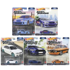 Car 2023 Hot Wheels Premium Fast Furious 99 Nissan Maxima BMW M3 Mustang personnalisé Alfa Romeo Giulia 1:64 Modèle de voiture moulante Toy HNW46