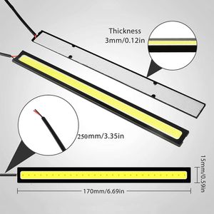 Ampoules antibrouillard Led Cob Drl pour voiture, 6 pièces, 17cm, universelles, étanches, feux de jour, 12v, 7000k, panneau blanc, lampes d'ambiance externe