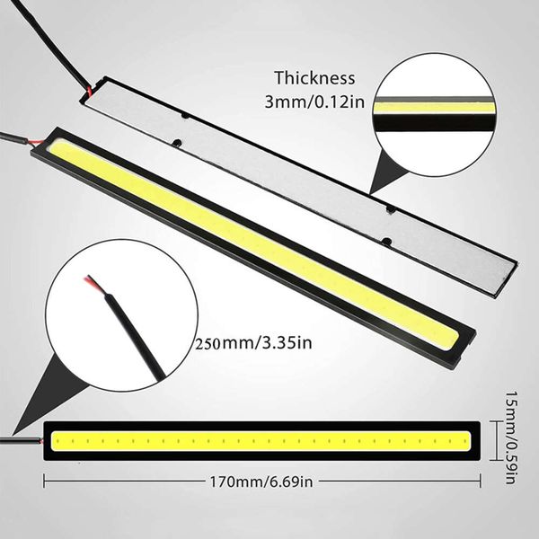 Coche 6 uds 17cm Cob Led coche Drl bombillas antiniebla Universal impermeable luz diurna 12v 7000k blanco Panl lámparas de atmósfera externa