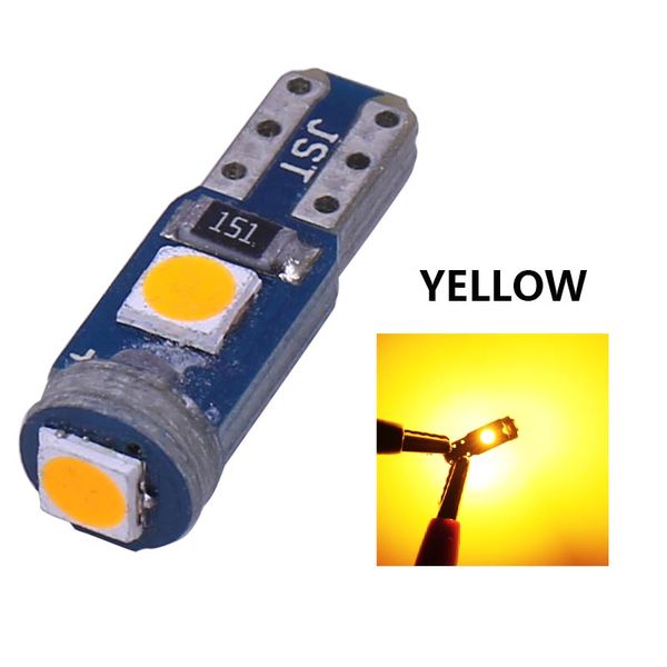 Ampoule Led jaune de voiture 74, lumière de tableau de bord 3SMD T5 2721 37 286, jauge de tableau de bord, indicateur de groupe lumineux, remplacement d'ampoule intérieure DC 12V