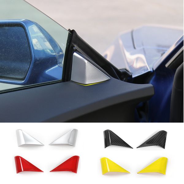 Pegatina decorativa triangular para pilar A de coche, cubierta triangular para ventana, embellecedor para Chevrolet Camaro 2017 +, accesorios interiores de estilo automático