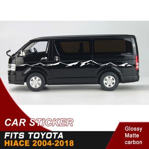 Autocollant de voiture 2 pièces montagne carrosserie porte latérale bande graphique vinyle accessoires adaptés pour toyota hiace