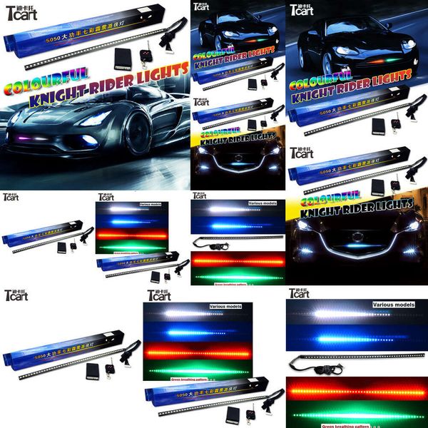 Accesorios de automóviles 54 cm RGB 48led Knight Night Rider LED LED con control remoto inalámbrico