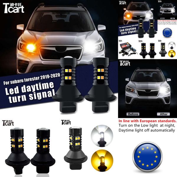 Accessoires de voiture 7440 T20 W21W pour Subaru Forester SK 2019 2020 LED Daytime Running Light Turn Drl 2in1