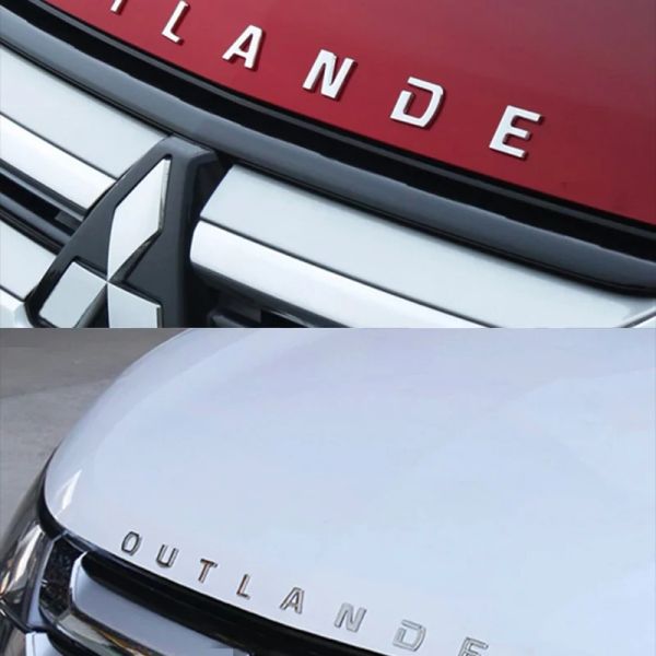 Accesorios de automóviles ABS CROME 3D Letras Hood Emblem Logo Insignia para Mitsubishi Seginas Outlander CAR SILLE