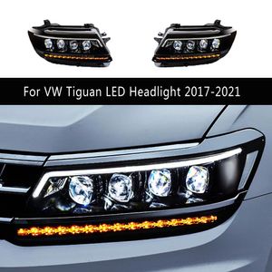 ACCESSOIRES DE VOITURE Daytime Lights Lights DRL Streamer Turn Signal pour Volkswagen Tiguan LED Phares Assembly 17-21 lampe avant