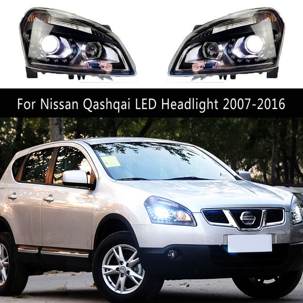 Accessoires de voiture feux de jour Streamer clignotant indicateur pour Nissan Qashqai ensemble de phare LED 07-16 pièce d'auto lampe avant