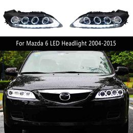 Accessoires de voiture DRL feux de jour Streamer clignotant indicateur pour Mazda 6 phare LED assemblée 04-15 Auto pièce lampe frontale