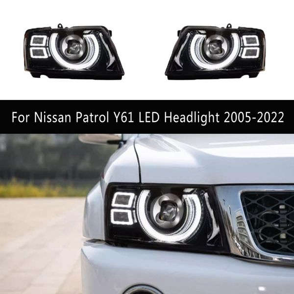 Accesorios de automóviles DRL Daytime Running Light Streamer Indicador de señal de giro para Nissan Patrol Y61 LED BEARLA 05-22 Lámpara de cabeza