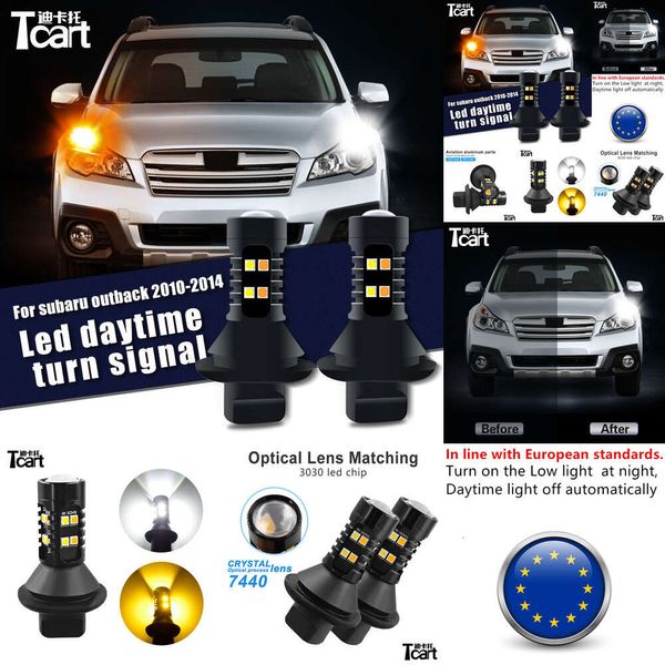 Accesorios para automóviles para Subaru Outback LED DRL Luces de carrera diurna Señal 7440 T20 2010 2011 2012 2013 2014