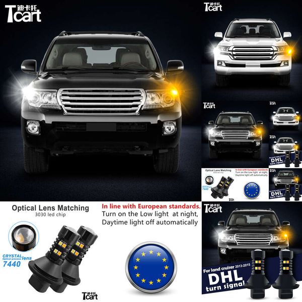 Accesorios para automóviles para Toyota Land Cruiser 200 J200 2012-2019 LED Daytime Running Light Turn DRL 2IN1