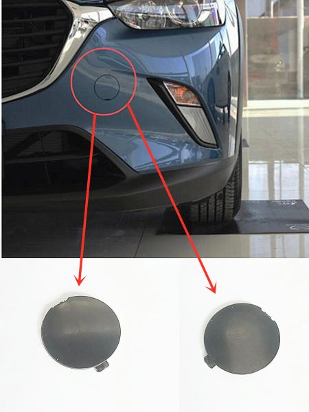 Accesorios de coche, cubierta de gancho de remolque de parachoques delantero para Mazda CX3 2015-2019 DK D10J-50-A12A