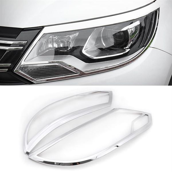 Accessoires de voiture Avant Phare Arrière Lampe Garniture Autocollant Couverture Cadre Chrome Décoration Extérieure pour VW Volkswagen Tiguan 2011-2017257z