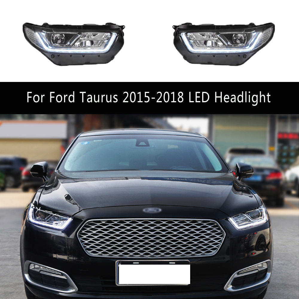 Auto Zubehör Front Lampe Tagfahrlicht Für Ford Taurus 15-18 LED Scheinwerfer Montage Streamer Blinker Anzeige