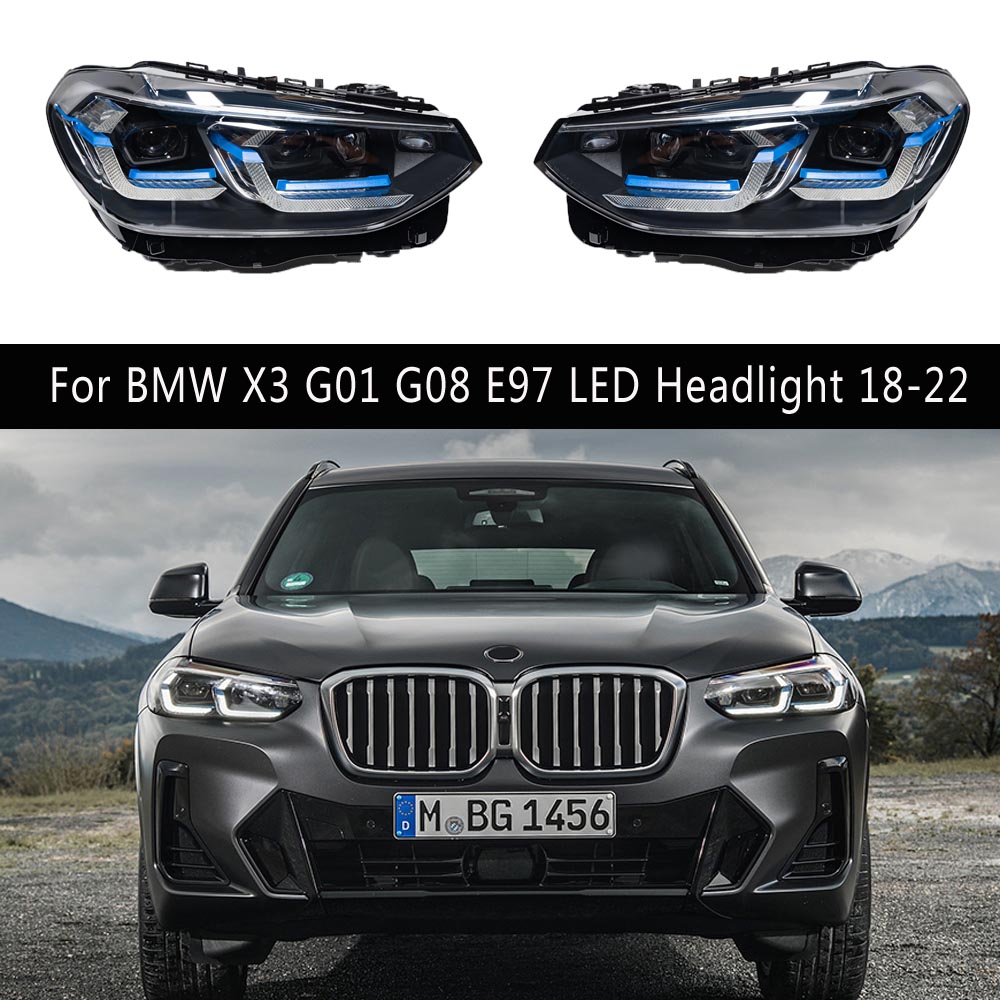 Accesorios de coche lámpara frontal para BMW X3 G01 G08 E97 faro LED 18-22 DRL luz de circulación diurna señal de giro tipo serpentina dinámica
