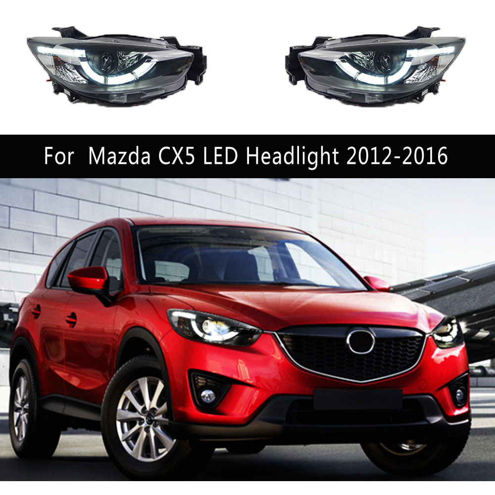 カーアクセサリーヘッドランプDRLマツダCX5 CX-5 LEDヘッドライトのランニングライト12-16ストリーマターンシグナルフロントライト