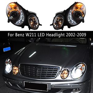 Auto Accessoires Koplamp Dagrijverlichting Streamer Richtingaanwijzer Angel Eye Projector Voor Benz W211 E200 E240 E280 LED koplamp 02-09