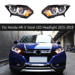 Auto-accessoires HRV-koplampen voor Honda HR-V Vezel LED-koplamp 15-19 daglooplichten Streamer Turn Signal Voorlamp