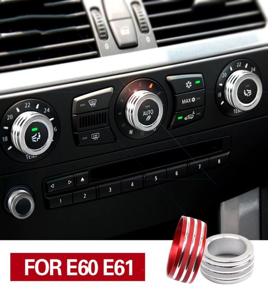 Autocollant de garniture intérieure de voiture, accessoires de voiture, couvercle de bouton sonore de climatisation, décor pour bmw série 5 E61 E608129722