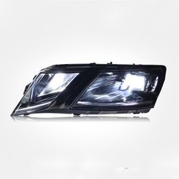 Acessórios do carro led luz de circulação diurna streamer dinâmico sinal de volta conjunto do farol da lâmpada dianteira para skoda octavia 18-20