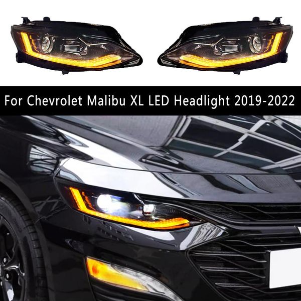 Accessoires de voiture LED lampe avant pour Chevrolet Malibu XL LED phare 19-22 Daytime Running Light Streamer Turn Signal Angel Eye Projecteur