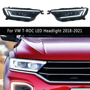 Auto-accessoires Verlichtingsassemblage DRL DAG TIJD LAND LICHT VOOR VW T-ROC T ROC TROC LED-Koplamp 18-21 Dynamische Streamer Turn Signal
