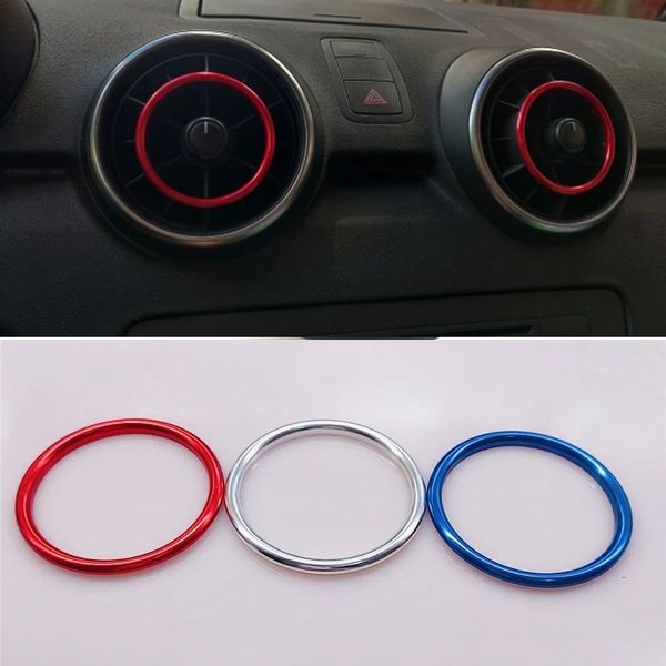 Accessoires de voiture pièces 4 pièces pour Audi A1 2010-2017 en alliage d'aluminium sortie d'air autocollant tableau de bord sortie d'air décoration anneau