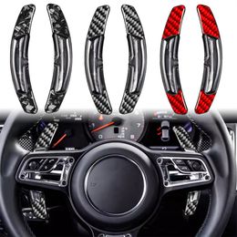 Accessoires de voiture Rouge / forgée / noire en fibre de carbone Shift de volant de volant pour Porsche Panamera Macan 718 Cayenne 911