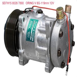 Auto accessoires SANDEN Compressor SD7H15 7890 8230 8028 7244 4711 4660 ORING VERTICAAL 8G-119mm 12V180n