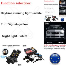 Accessoires de voiture T10 7440 WY21W pour Subaru Legacy BM BR 2011 2012 2013 2014 LED Daytime Running Light Turn Drl 2in1