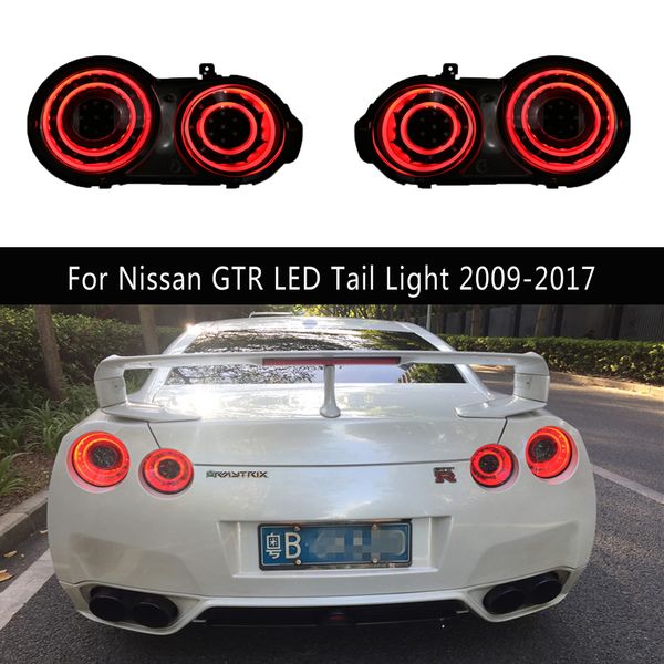 Accesorios para coche, conjunto de luz trasera para Nissan GTR R35, luz trasera LED 09-17, señal de giro tipo serpentina, freno, luces de marcha atrás para estacionamiento